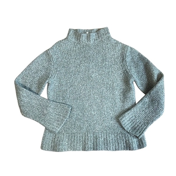 Vince Women's Heather Gray Turtleneck Sweater Size Medium Wool Silk Cashmere - Picture 1 of 7